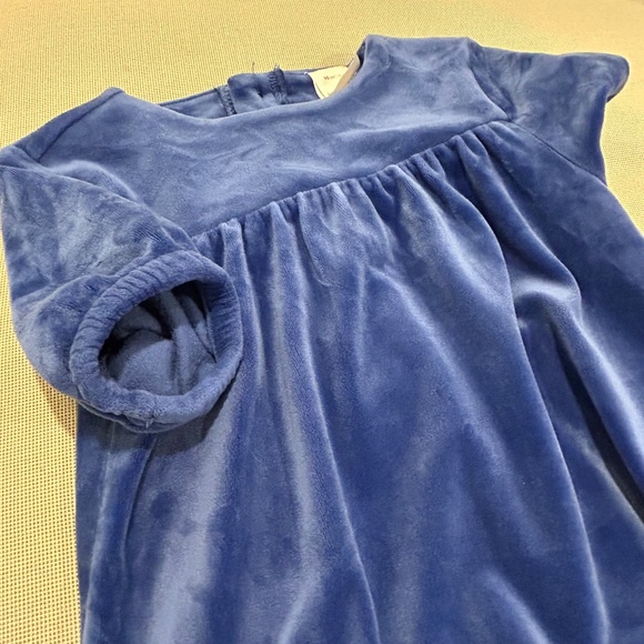 Hanna Andersson Recycled Royal Blue Velour Twirl Dress with Stretch 3T - Picture 12 of 13